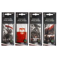 Automobilio pakabukų rinkinys PROUD POLAND, 4 vnt., dovanai, kvapams