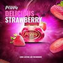 Automobilio oro gaiviklis Poppy, braškių kvapo, 150 ml