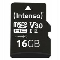 MicroSD atminties kortelė Intenso UHS-I Professional 16GB su SD adapteriu