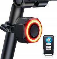 Dviračio belaidė signalizacija su nuotolinio valdymo pultu, 110 dB, galinis LED žibintas