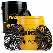Kibiras su separatoriumi ir dangčiu RINSE&WASH ULFUR, geltonas-juodas