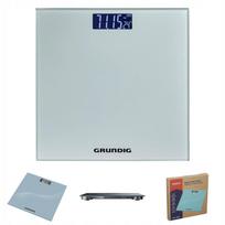 Elektroninės vonios svarstyklės GRUNDIG, stiklinės, LCD ekranas, iki 180 kg, su baterijomis