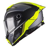 Motociklininko šalmas MT THUNDER 4 R SV, juoda/pilka/geltona (matinis)