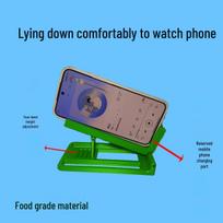Adjustable Side-Sleeping Mobile Phone Holder with Four-Speed Settings Dual-Side Compatible Rechargeable raudona