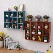 2 Color Rustic Wooden Wall Shelf Shadow Box Display rack and shelf Storage 12 Units ruda