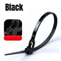 100-500pc Reusable Nylon Cable Ties Removable Cable Lock Loop Nylon Ties Wire Management Binding Straps Home Office Organization (black,100pc) juoda