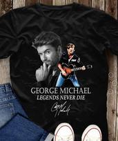 George Michael Pasirašytas Unisex Marškinėliai Juodi Medvilniniai Marškinėliai Visų Dydžių S5XL Nemokamas Pristatymas S black