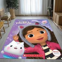 Cute Gabby Dollhouse Cartoon Girl Living Room Non-Slip Area Rug Soft Carpet for Bedroom Kids Playroom Sofa,Home Decor Doormat 40cm x 60cm white
