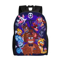 FNAF Horror Game Backpack Youth  Print Backpacks Polyester Streetwear High School Bags University Designer Rucksack as picture black