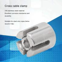 10 Pcs Cross Wire Rope Clip M10 Thread 316 Stainless Steel Cable Railing Cross Clamp for 3mm and Below