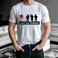 Lest We Forget Remembrance Day T-Shirt - Military Memorial Tribute Armistice Tee XL