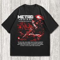 Metro 2033, SHorror Video Game Merch, Metro 2033 Shirt, L brown