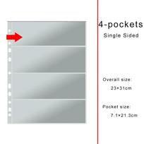 11-Hole Photo Album Pages Clear Binder Pages Binder Refill Album Refill Pages 4-pockets Long