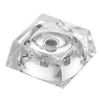 Skaidrus LED stiklinis rutulio laikiklis Namų dekoracija Stiklinis šviečiantis pagrindas Biuras 5*5*3cm gray