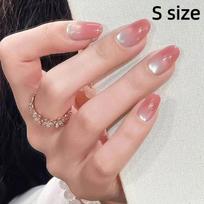 10/ 30Pcs Glue-Free Press-On False Nail With Short Ellipse And Short Square-Shaped Design Waterproof Gradual Color-Changing Nail S brown