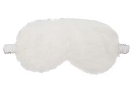 Jenna™ 100% Natural Silk and Fur Reversible Sleep Mask Cover for Insomnia, Puffy Eyes and Dark Circles (White) white