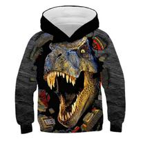 2025 Berniukų Mergaičių Dinozaurų Hoodies Animacinių Gyvūnų Šaunūs Džemperiai Rudenį Vaikams Juros periodo Pasaulio Drabužiai Karštai Pardavinėjami Marškinėliai Viršutiniai Drabužiai 4-14 Metų 3-4 Years gray