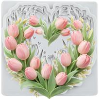 Tulip Flower Silicone Mold Flower Fondant Molds Cake Decorating Tools Cupcake Topper Candy Resin Clay Chocolate Gumpaste Mold pilka spalva