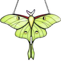 Window Hanging Design Luna Moth Butterfly Vibrant Colors Handmade Suncatcher  Windows Decor 15*15
