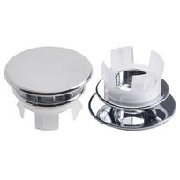 33*11.8mm Hole Overflow Cover Bathroom Basin Round Silver