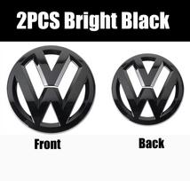 VW VOLKSWAGEN Naujo automobilio priekinės radiatoriaus grotelių emblemos dangtelis, galinio bagažinės dangčio lipdukas, skirtas VW GTI Polo Golf MK6 MK7 MK8 Passat Tigua 2021-24 MK8 juoda