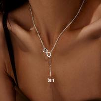 18K Gold Mini CZ Zirconia Infinity Cross Necklace brown