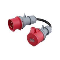 32A Female to 16A Male CEE Adapter 5 Pin Red Power Connector Plug