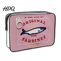 Multi Purpose Stationery Storage Pouch Sardine Can Cosmetic Bag Clear Waterproof Makeup Pouch Zipper for Women Closure Travel Toiletry Bag B orange