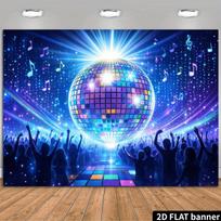 Flat disco ball spotlight backdrop, with a giant disco ball in the center 47.2x31.5inch/120*80cm