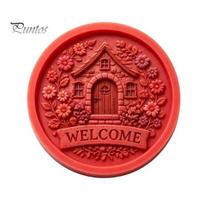 Handmade Garden Art Stepping Stone Silicone Mold, DIY Concrete Cement Reusable Outdoor Walkway Path Maker Round Casting Mold for Pathway Patio A