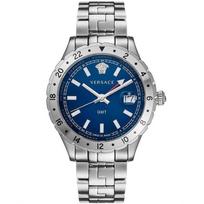Versace vyriškas Hellenyium GMT Šveicariškas kvarcinis laikrodis 42mm V11010015 mėlyna