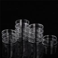 10 vnt. Sterilios Polistireninės Plastikinės Petri Lėkštelės Su Dangteliais 35x15 mm 0 black