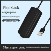Tyli mini USB deguonies pompa akvariumams ir žvejybai lauke gray