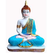 Lord Buddha Statue showpiece Idol for Home Decoration Items for Living Room/Buddha Idols for Home Decor Onesize blue