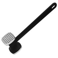 Zinc Alloy Double-Sided Meat Tenderizer & Garlic Press Hammer black
