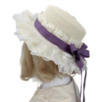 Victorian Lace Designs Straw Bonnet Hat For Women And Girls With Ribbon Bowknot For Cocktail Party And Cosplay Event armijos žalia spalva