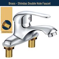 Double-Hole Brass Basin Mixer Faucet