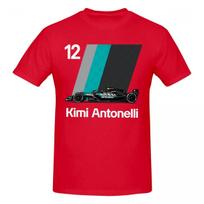 Unisex Lenktynininko Kimi Nr. 12 Antonelli Šaunus Marškinėliai Streetwear Medvilniniai Marškinėliai S black