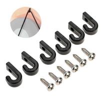 10Pc Kayak Deck J-Hook Marine Solid Nylon Plastic Buckle Multi Functional Accessories Tent Durable Outdoor Surfing Portable Tool gray