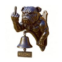 2026 New Interesting Middle Finger Pointing Bulldog Hanging Doorbell with Welcome Sign, Highly Humorous Decorative Ornament