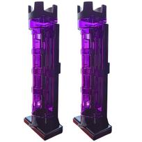Daiwa Meiho Compatible Fishing Rod Holder Stand Set of 2 Purple Polycarbonate 3-Level Adjustable Tackle Box Rest violetinė