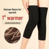 Velvet Warm Knee Pads: Non-Slip, Cold-Proof Sleeves for Men, Women & Elderly L120-140 catties black