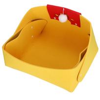 Felt Pet Cat Four Seasons Universal Sleeping Bed Cave Quick Rebound Easy Installation orange