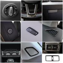 For Skoda Karoq 2017- Car Inner Styling Modify Refit Central Console Part Trim Frame Cover Stainless Steel Decorate Style A gray