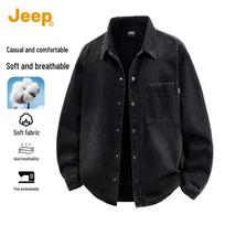 JEEP Men's Retro Washed Denim Jacket L juoda