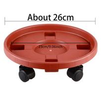 Tray With Wheels Flower Pot Supports for Pots Plastic Indoor Plant Home and Garden Bonsai Support Water Mini Bases Under 26CM brown