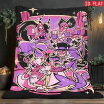 Helluva Boss Moxxie & Millie Flannel Blanket, Soft Throw for Kids Bedroom 80cm x 120cm white