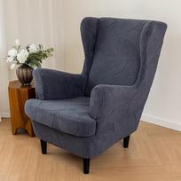 Leaf Jacquard Polar Fleece Recliner Sofa Cover Living Room Single Sofa Cover Stretch Armchair Cover Furniture Protector beige