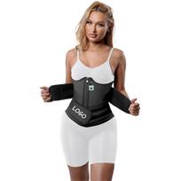 Custom Long Latex Waist Trainer Women 2 Straps Tummy Control Workout Cincher Trimmer Sauna Belt Sports Body Shaper with Velcro Xxs juoda