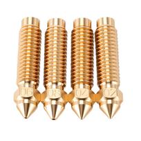 4 Pcs 3D Printer Nozzle Replacement for Elegoo Centauri Carbon 3D Printer 0.2mm 0.4mm 0.6mm 0.8mm Brass Hotend Nozzle brown